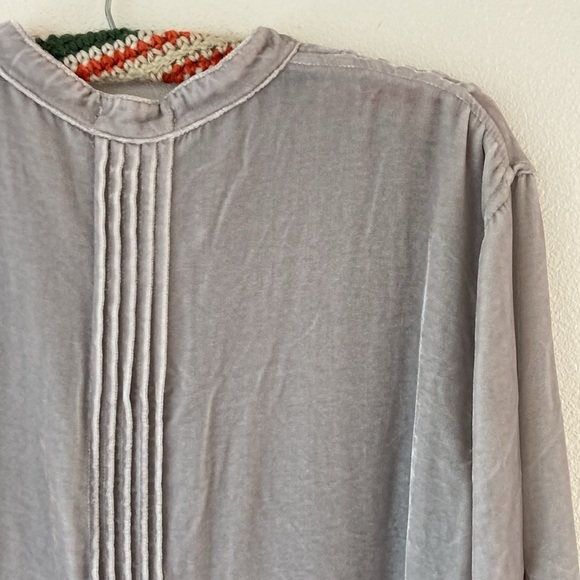 CP SHADES 🩶Silk & Rayon Silver Velvet Tunic Mini dress size Large made in USA - Picture 4 of 11